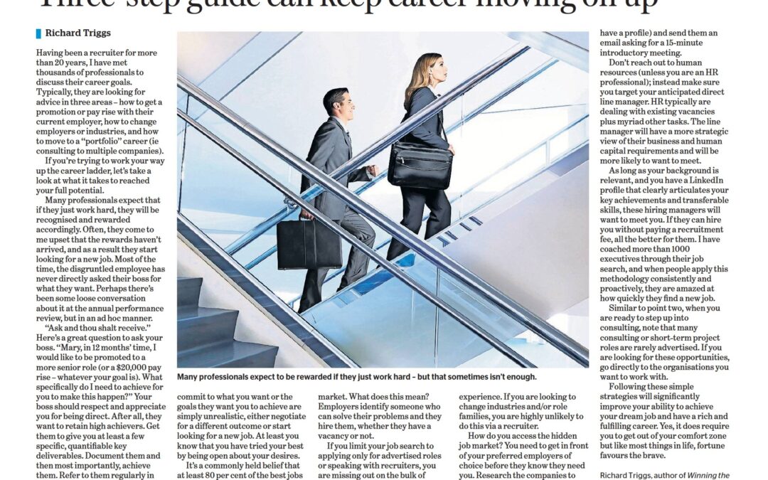 Three-step guide can keep career moving on up